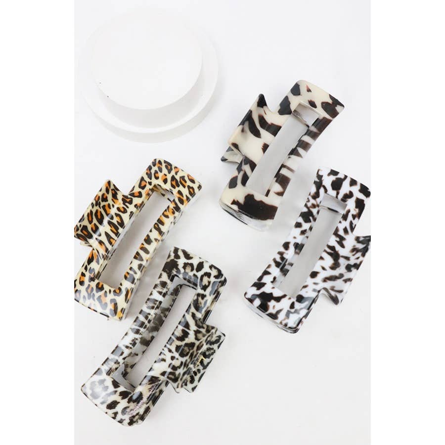 Leopard Design Hair Claw Clip