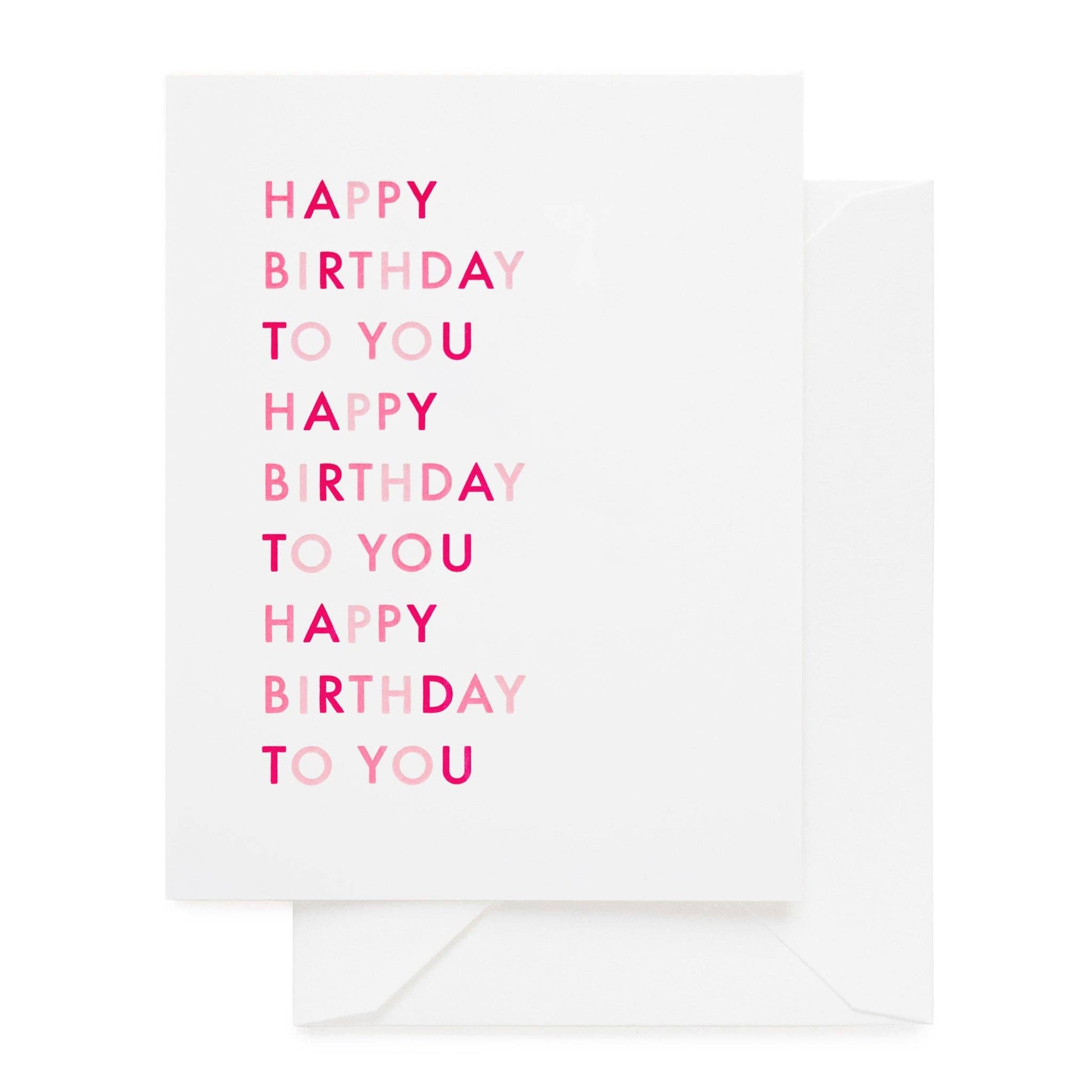 Happy Birthday To You, Pink | Letterpress Birthday Card