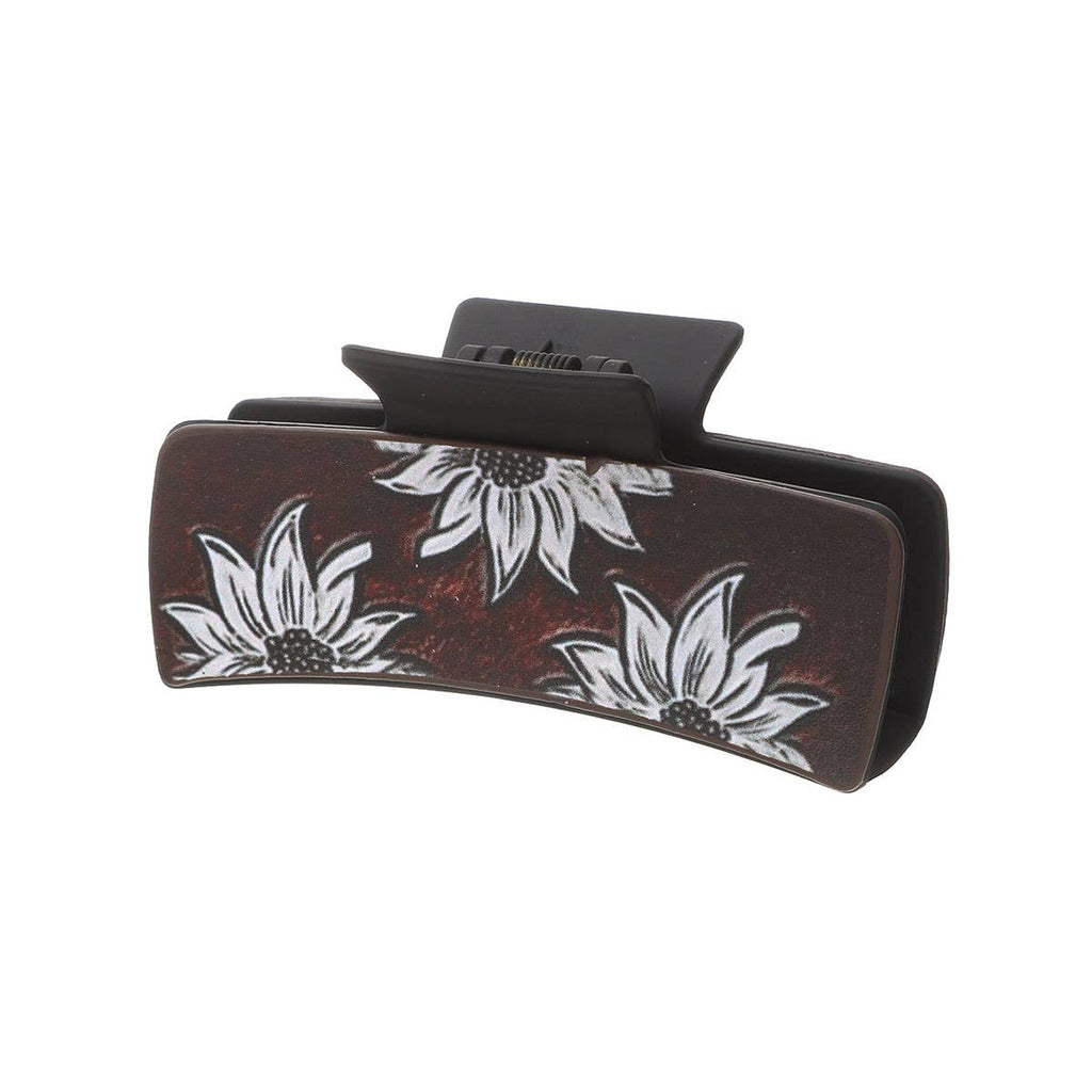 Sunflower PU Leather Hair Claw, Western Style_CWASC1618