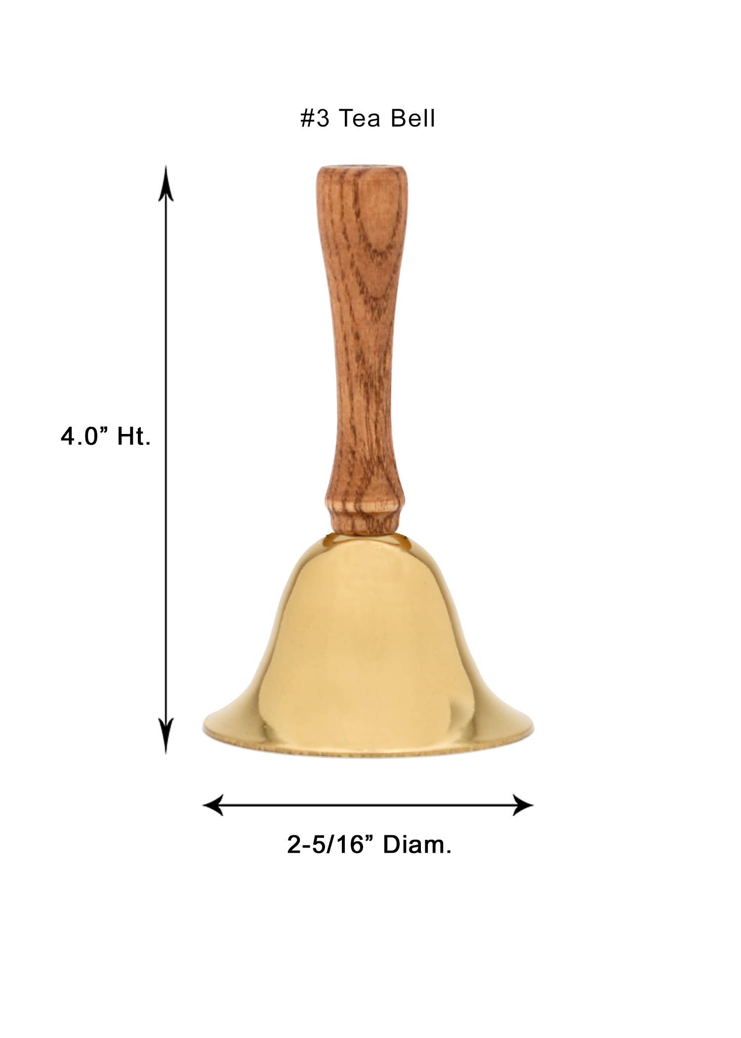 Brass Tea Bells - OAK HANDLES