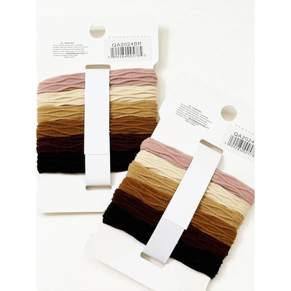 Neutral Tone Textured Rolled Hair Tie Set