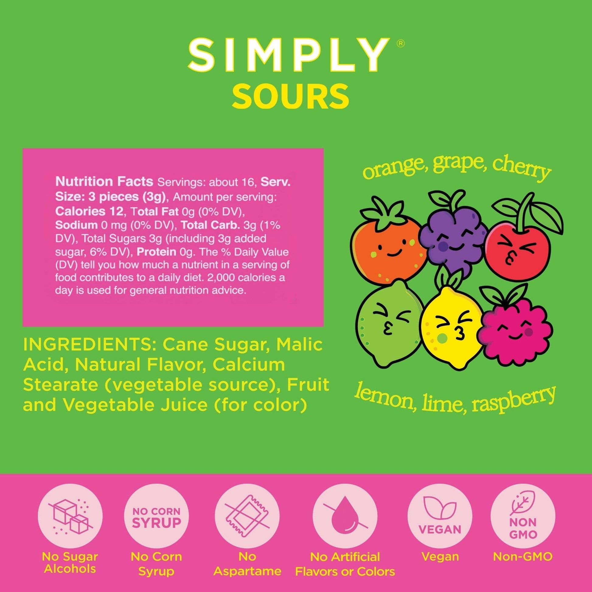 Simply Sours - Citrus Berry 1.8oz | 6 Tins