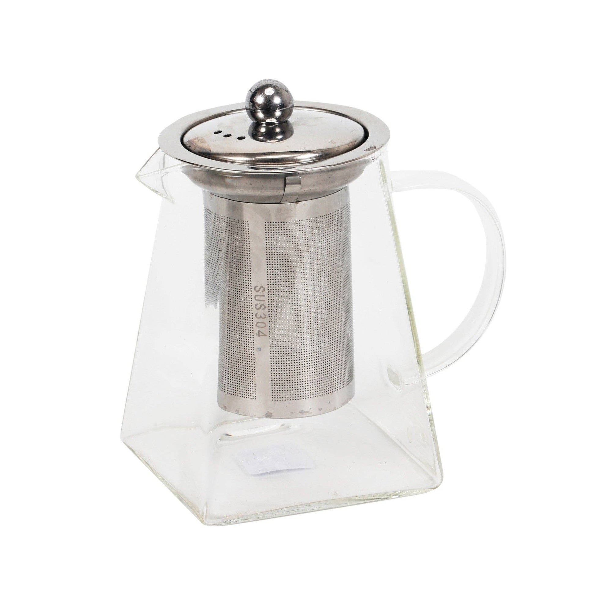25oz 6"H Square Glass Tea Pot (1/24)