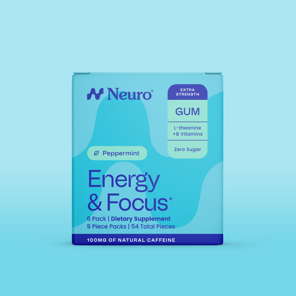 Neuro Extra Strength Energy and Focus peppermint gum, 6-pack