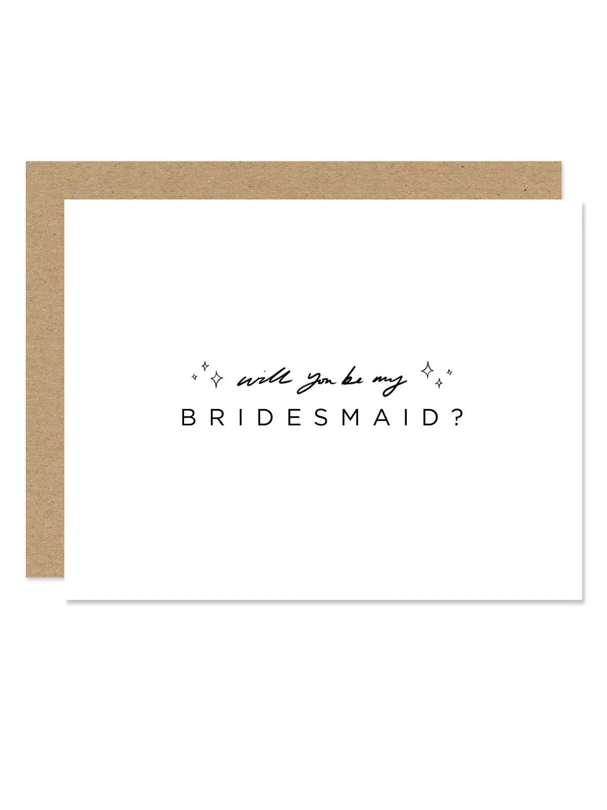 Bridesmaid Wedding Card