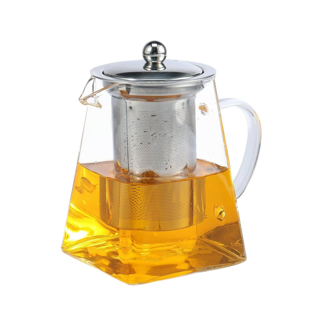 25oz 6"H Square Glass Tea Pot (1/24)