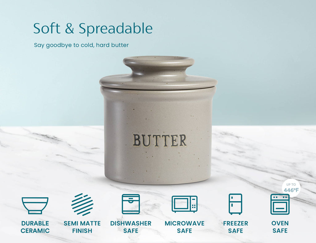 Kook French Butter Keeper Dish, Ceramic