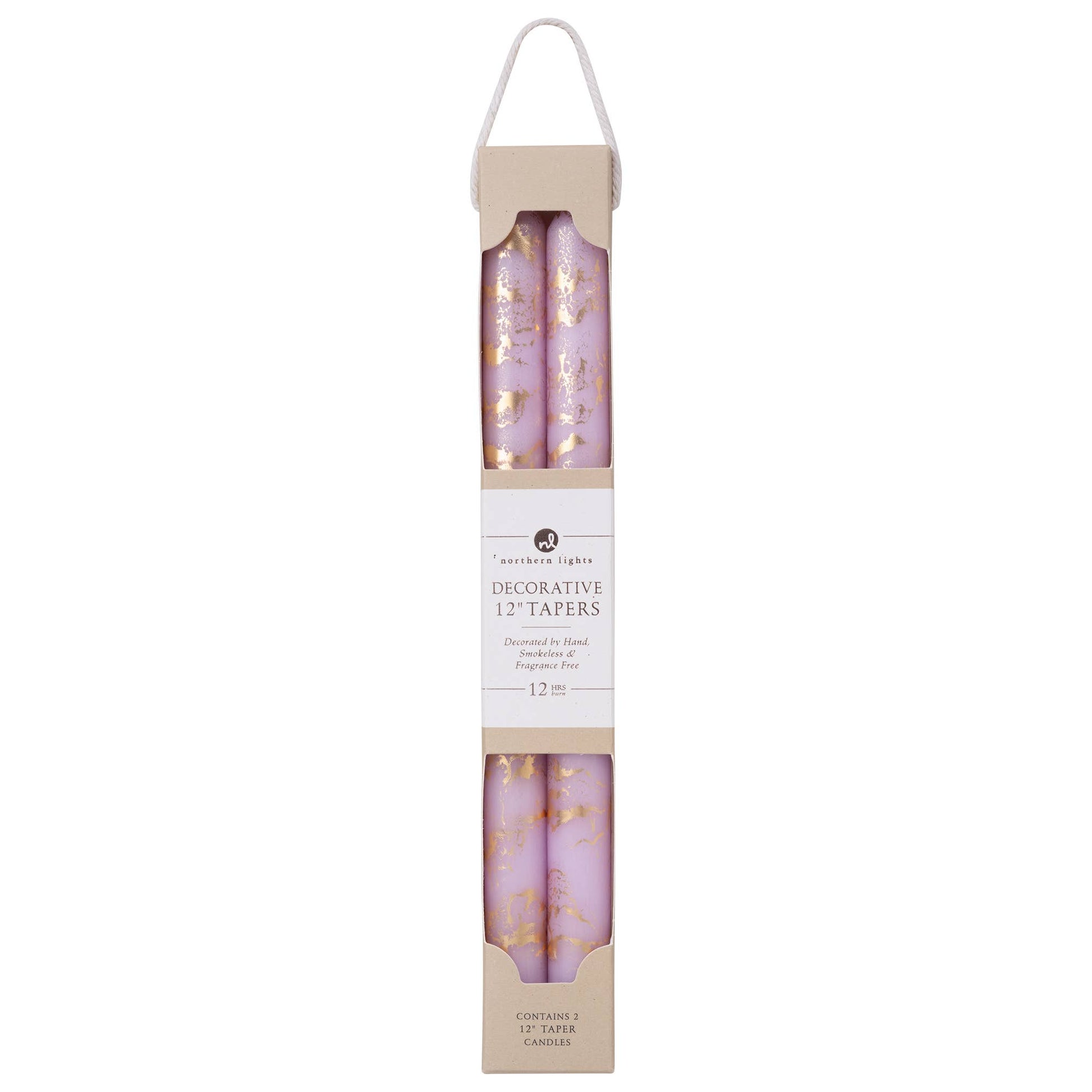 12" Decorative Taper Candles 2pk