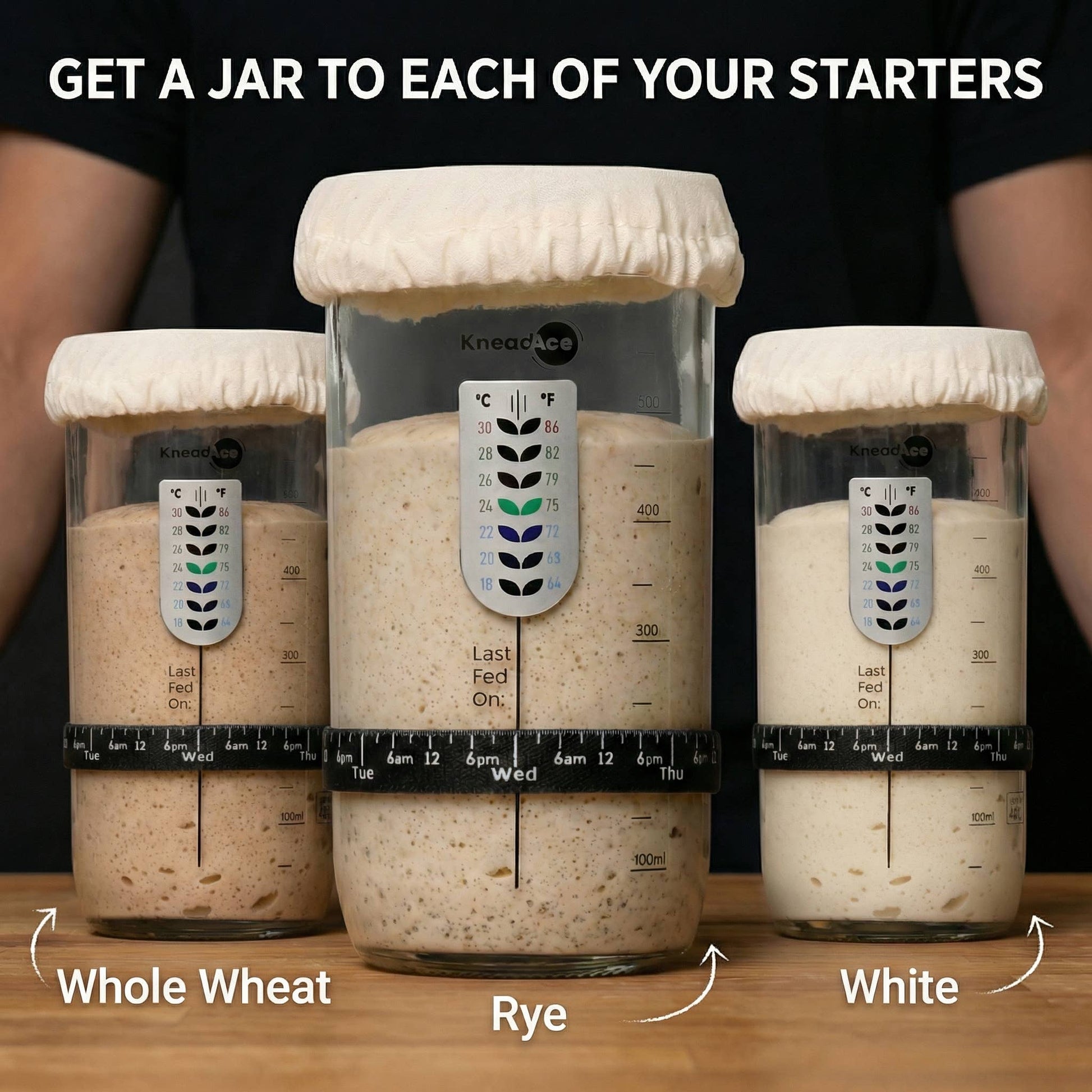KneadAce® 24oz Sourdough Starter Jar