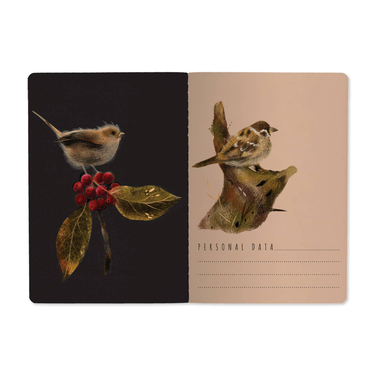A5 Notebook -  Forest Sparrows