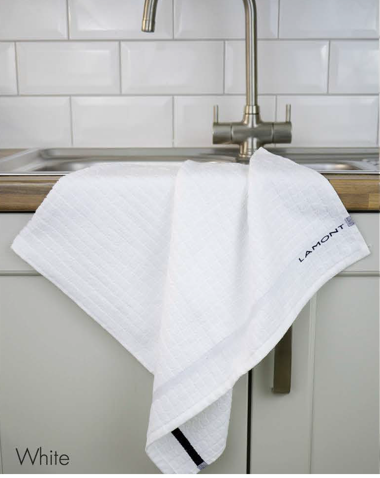 Poli-Dri Cotton Tea Towel - White