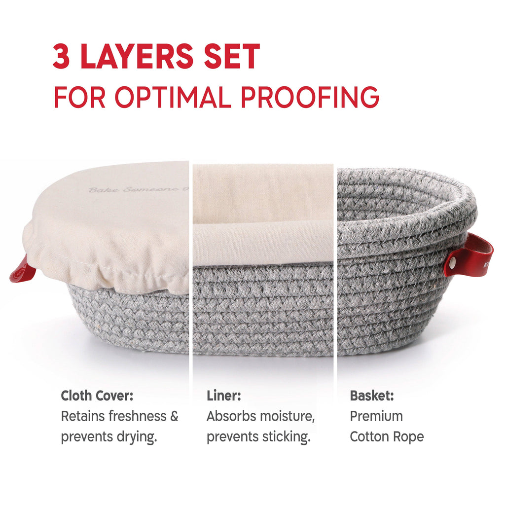 Oval Cotton Rope Proofing Baskets Set