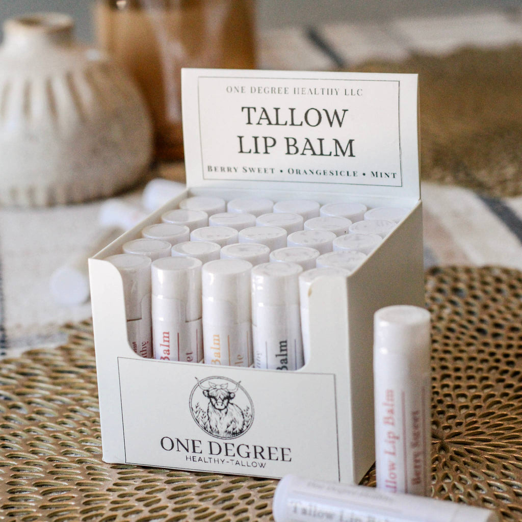 Tallow Lip Balm- Retail Set 25 with Display
