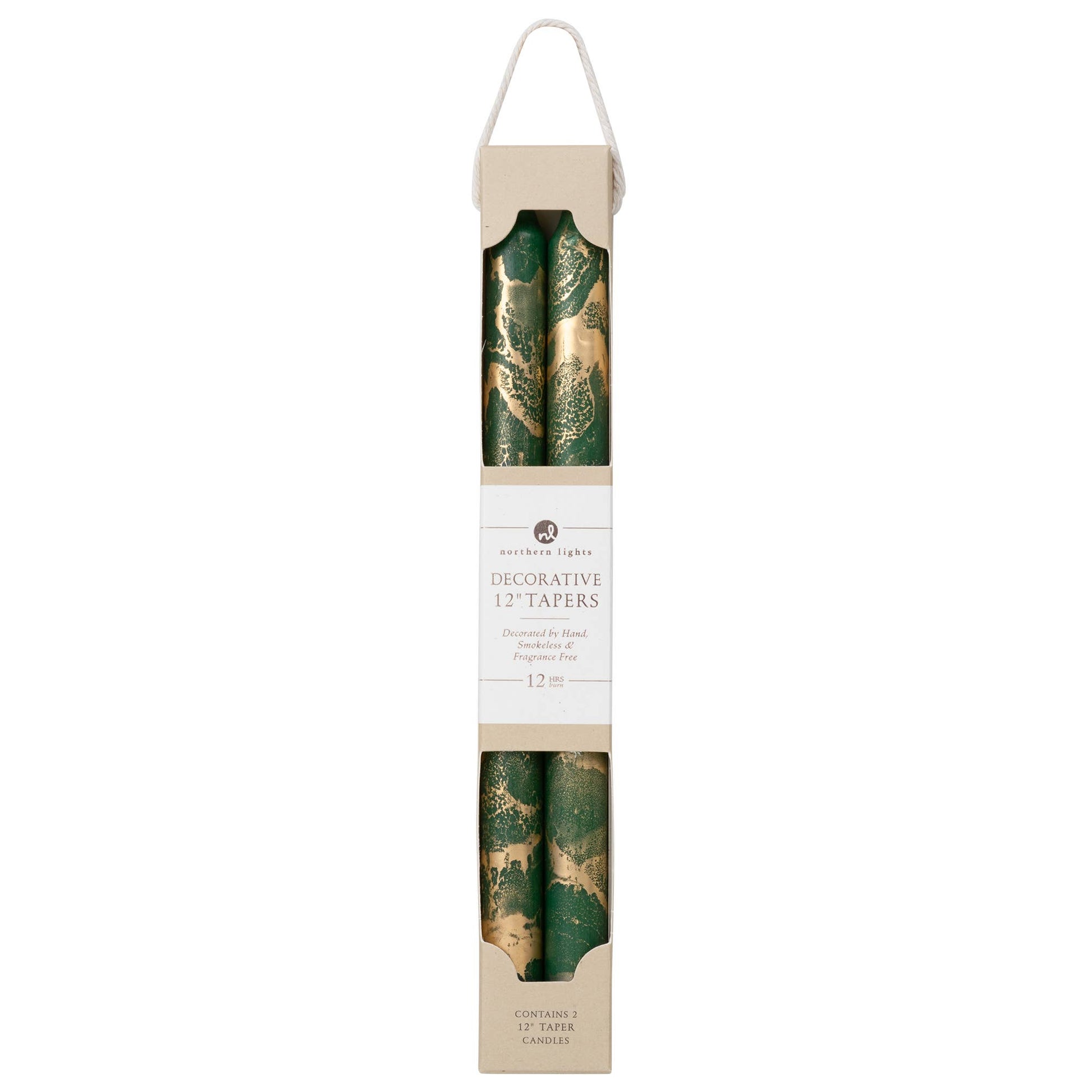 12" Decorative Taper Candles 2pk