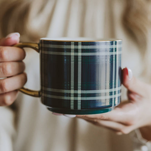 *NEW* Navy Plaid Coffee Mug - Fall Decor & Gifts