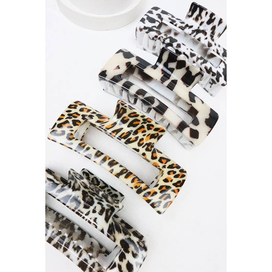 Leopard Design Hair Claw Clip