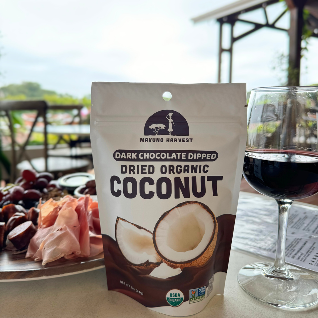 Organic Dark Chocolate Dipped Dried Coconut, 6-pack case