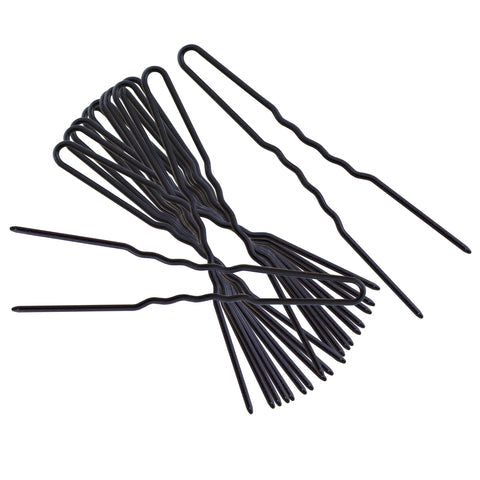 Fisher's Wire Products black 3" crinkled stainless steel hair pins, 12-count pack
