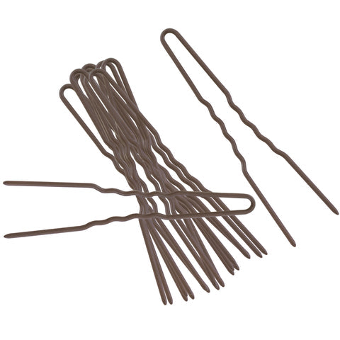 Fisher's Wire Products brown 2-1/2" crinkled stainless steel hair pins, 12-count pack