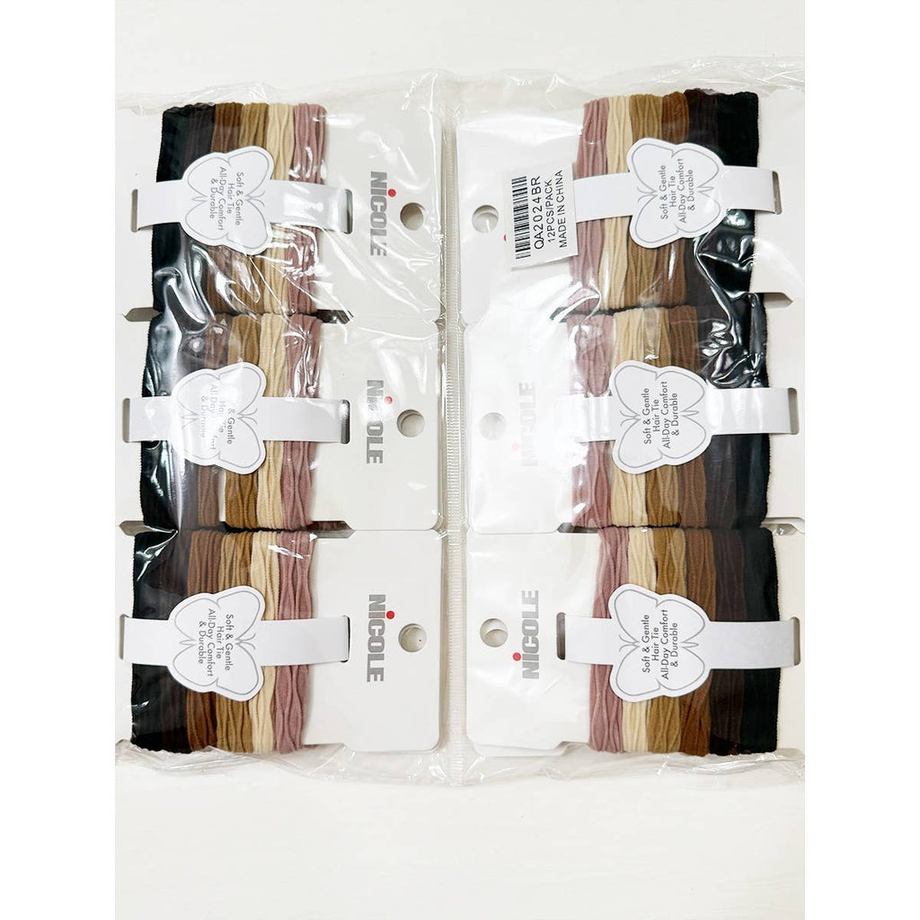 Neutral Tone Textured Rolled Hair Tie Set