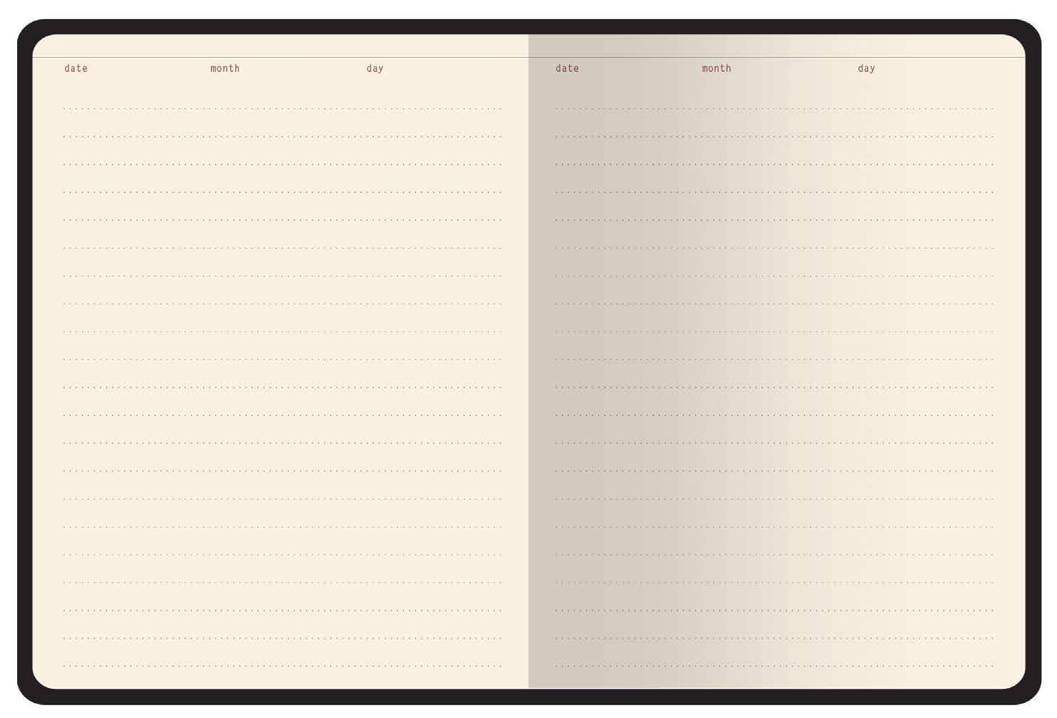 A6 Vegan Leather Hardcover Daily Planner - Olive Branches