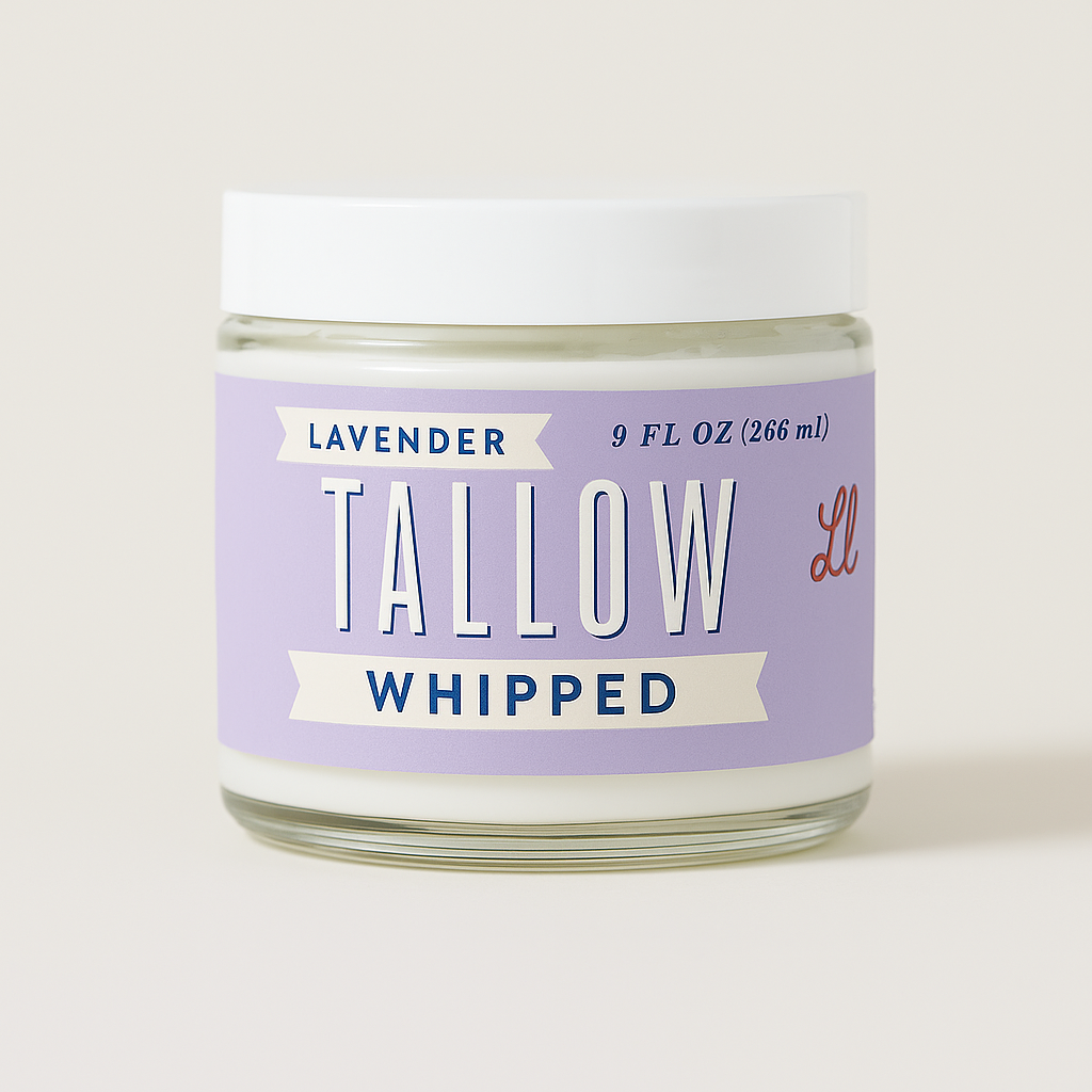 Lavender Whipped Tallow Moisturizer | Natural Beef Tallow Lotion | Calming, Preservative-Free Skincare by Lady May Tallow