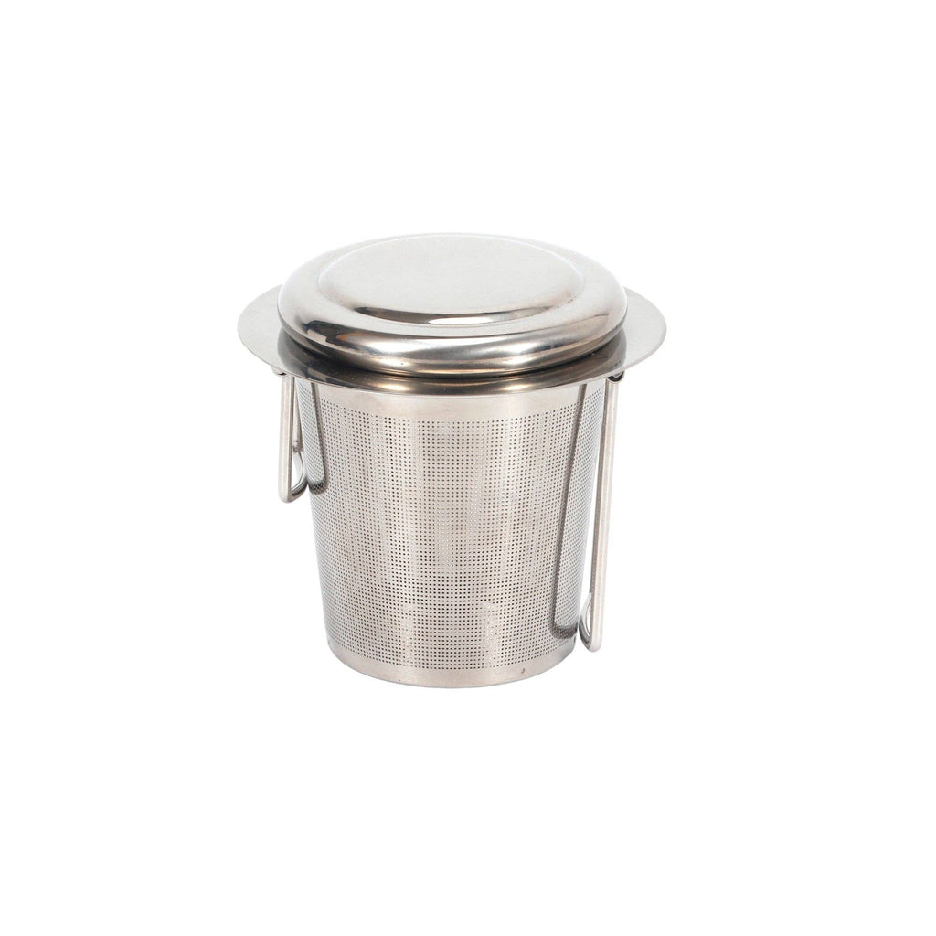 2.5"D x 2.75"H Stainless Steel Barrel Style Tea Strainer Infuser with Collapsible Handle (10/100)