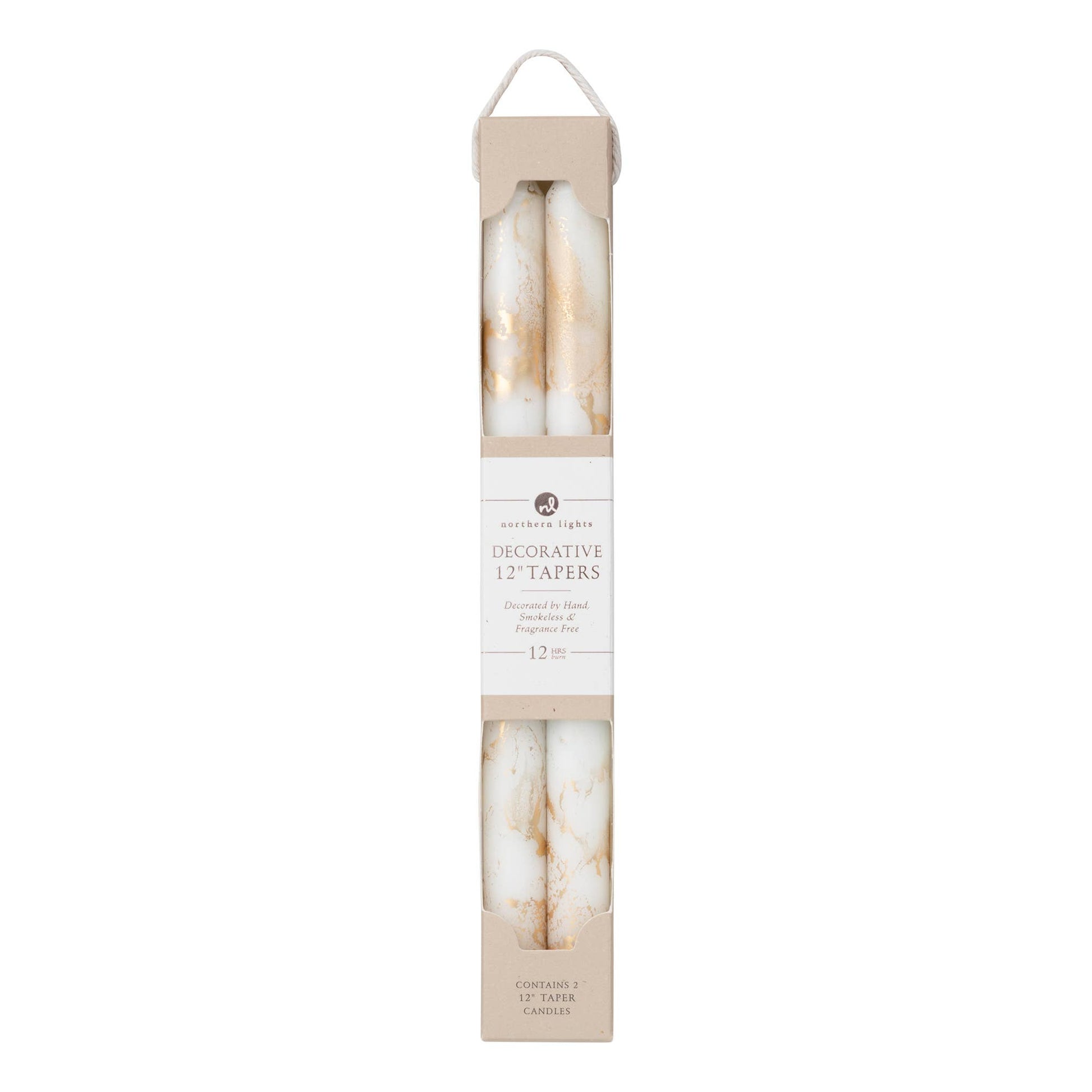 12" Decorative Taper Candles 2pk