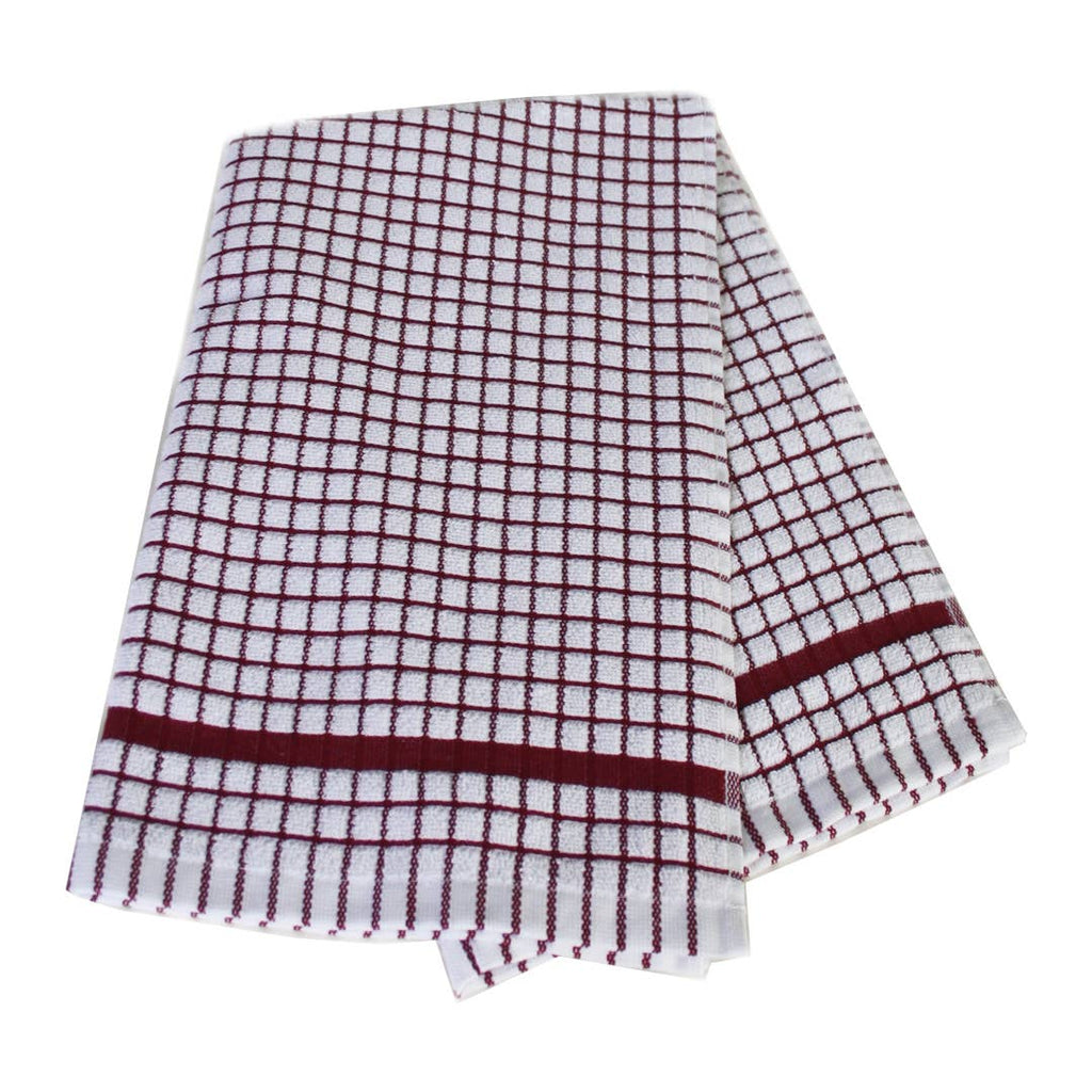 Poli-Dri Cotton Tea Towel - Burgundy
