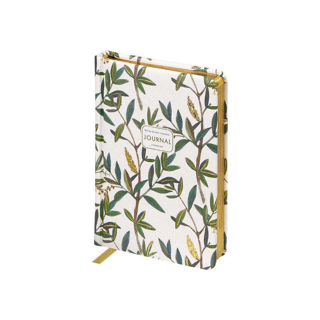A6 Vegan Leather Hardcover Daily Planner - Olive Branches