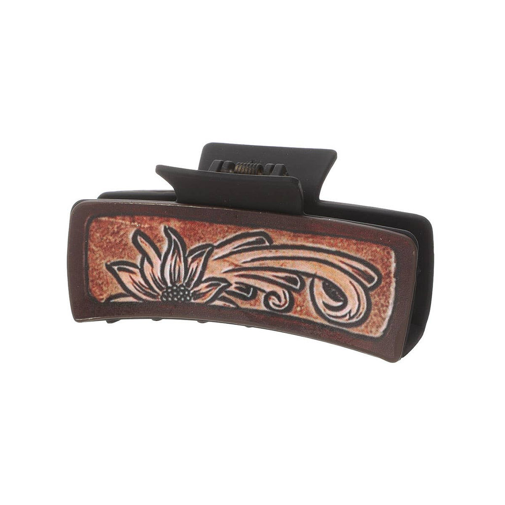 Sunflower PU Leather Hair Claw, Western Style_CWASC1618