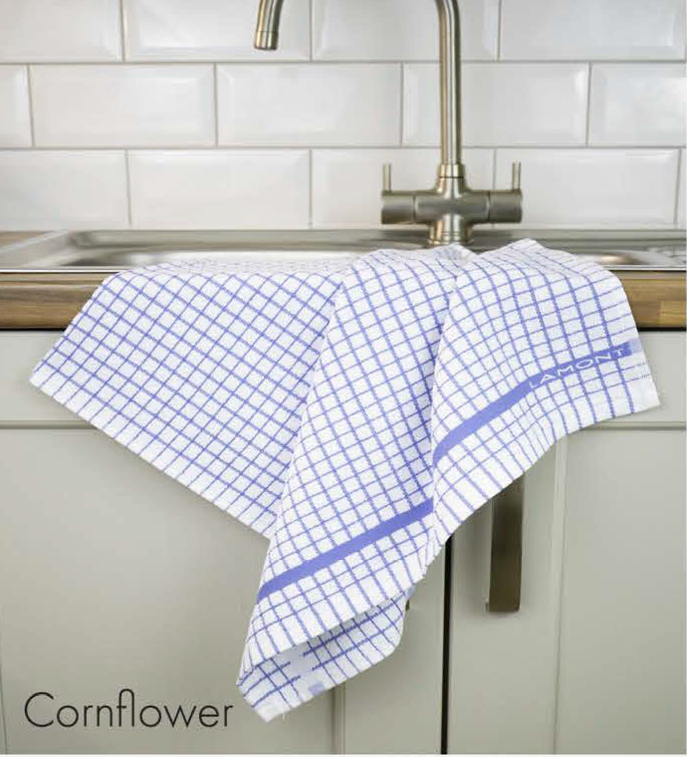 Poli-Dri Cotton Tea Towel - Cornflower Blue