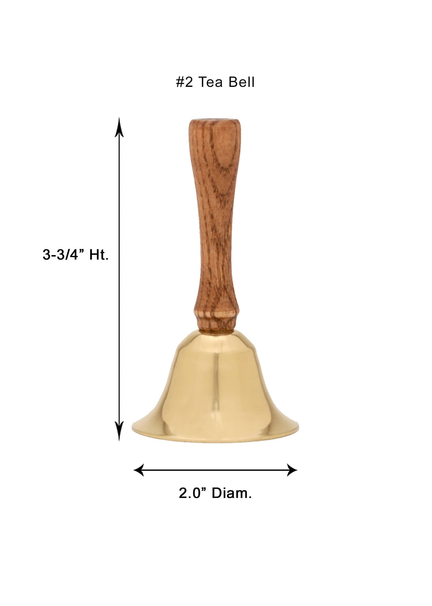 Brass Tea Bells - OAK HANDLES
