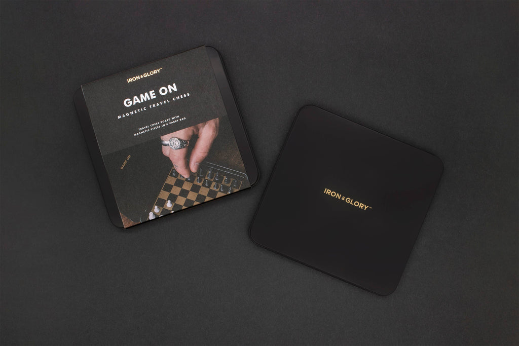 Game On Chess Set - Iron & Glory magnetic travel chess set