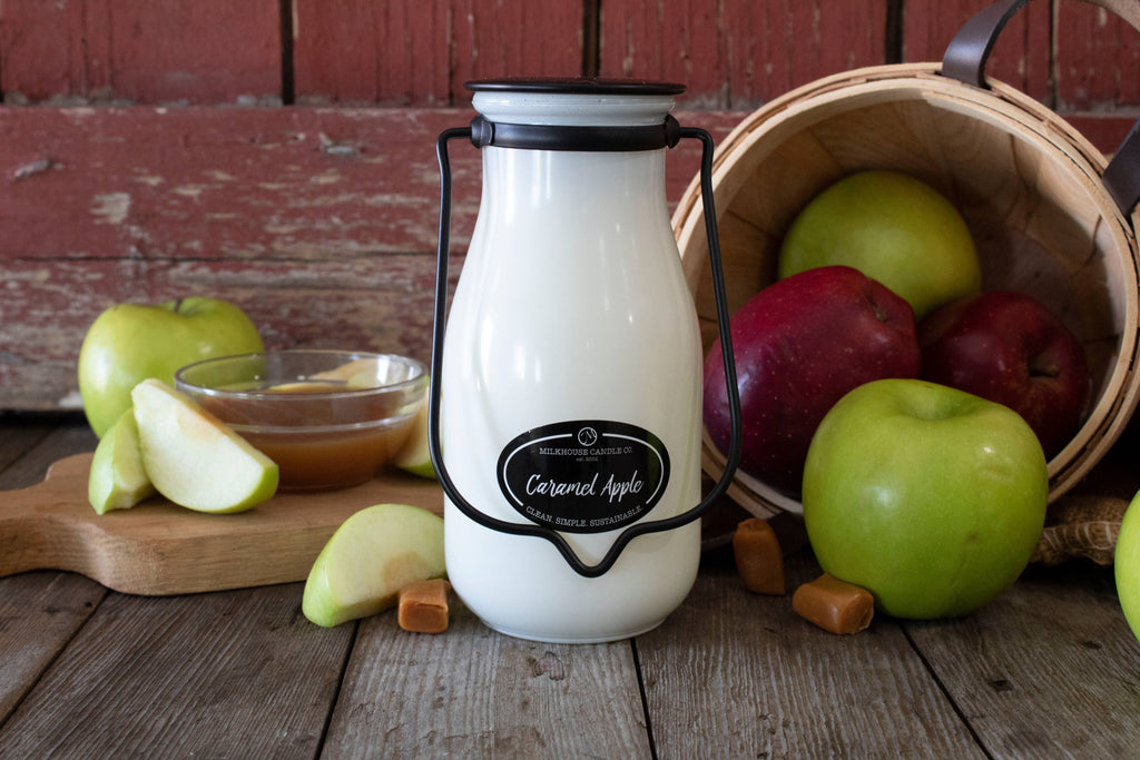 14 oz Milkbottle Candle: Caramel Apple
