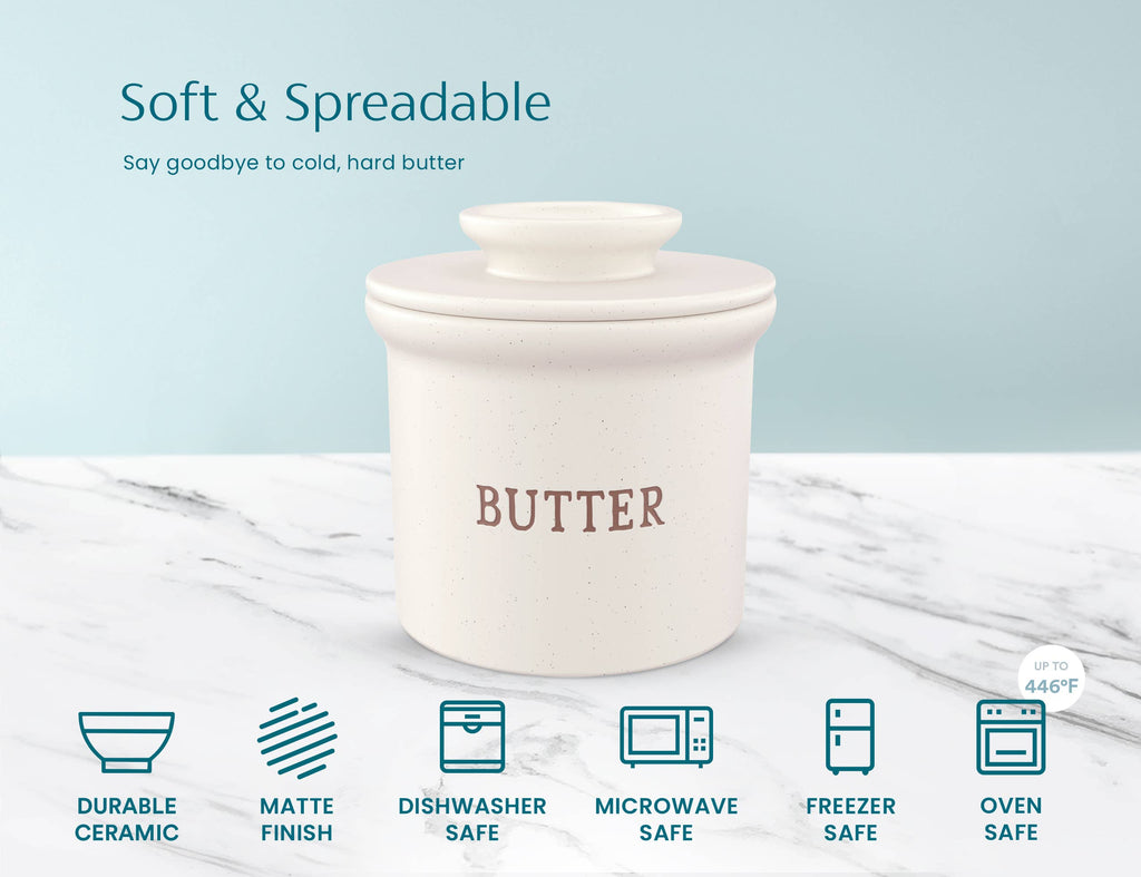 Kook French Butter Keeper Dish, Ceramic