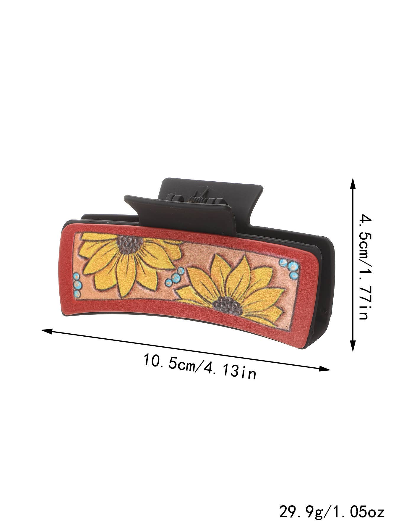 Sunflower PU Leather Hair Claw, Western Style_CWASC1618