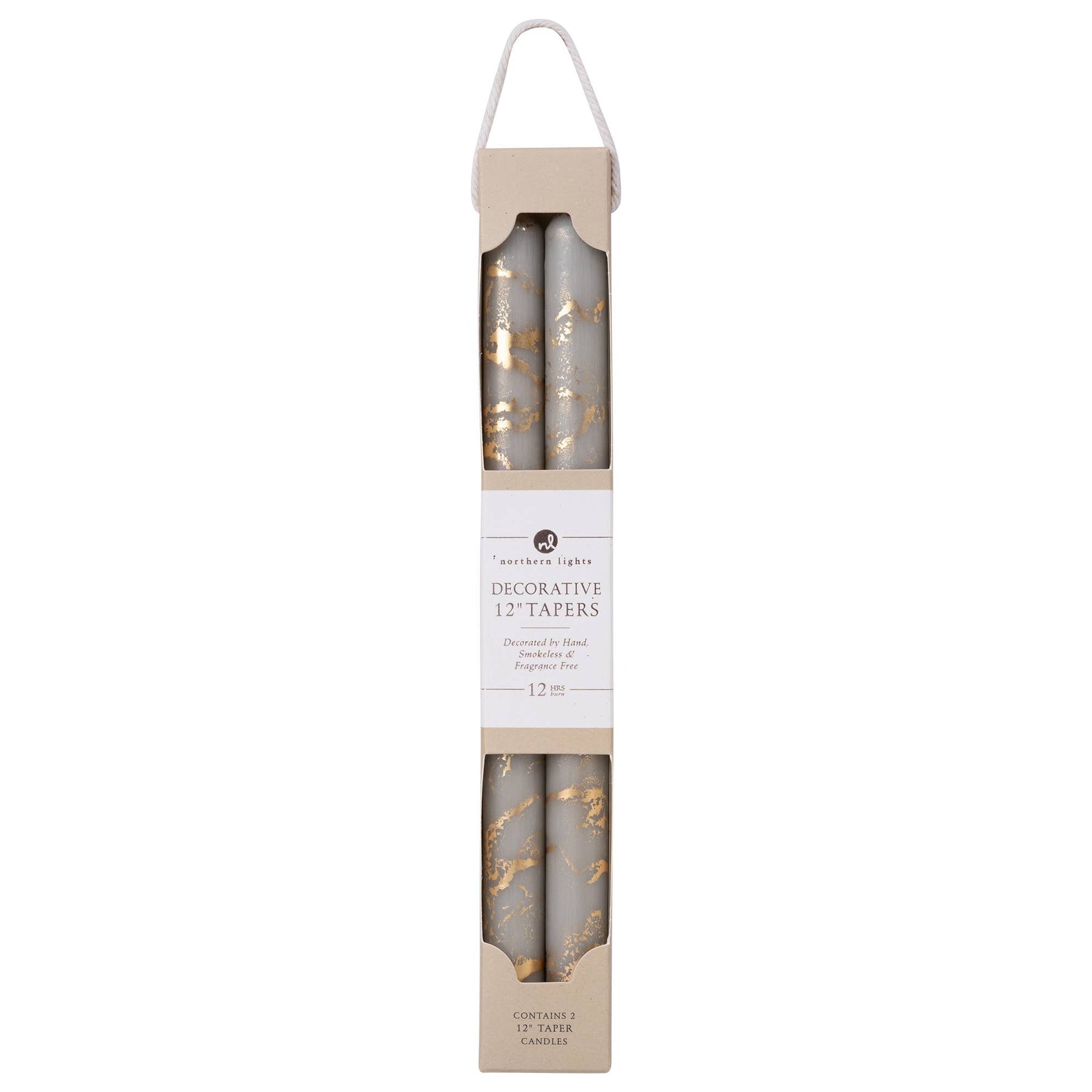 12" Decorative Taper Candles 2pk