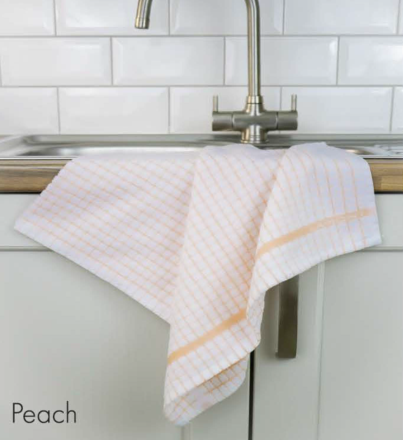 Poli-Dri Cotton Tea Towel - Peach