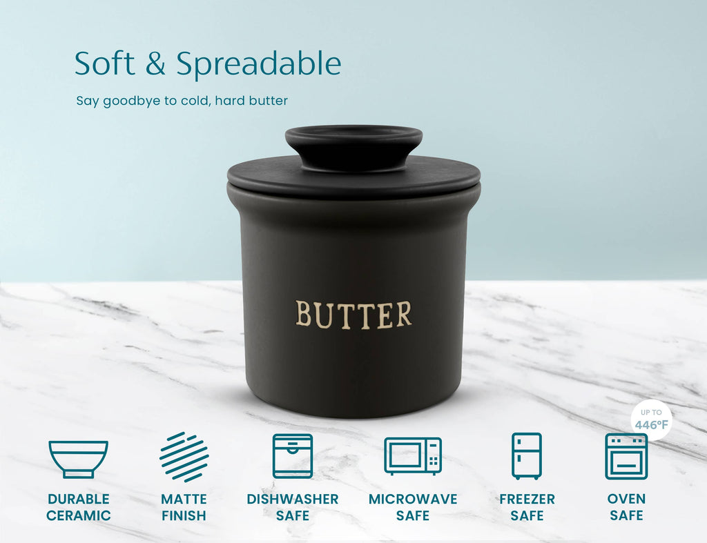 Kook French Butter Keeper Dish, Ceramic