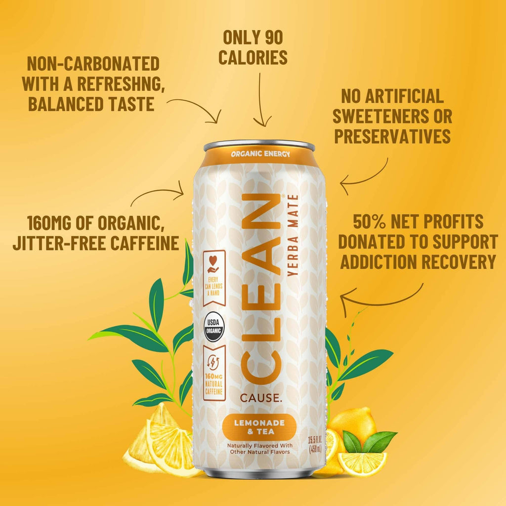 Organic Lemonade & Tea Non-Carbonated Yerba Mate - 12-pack
