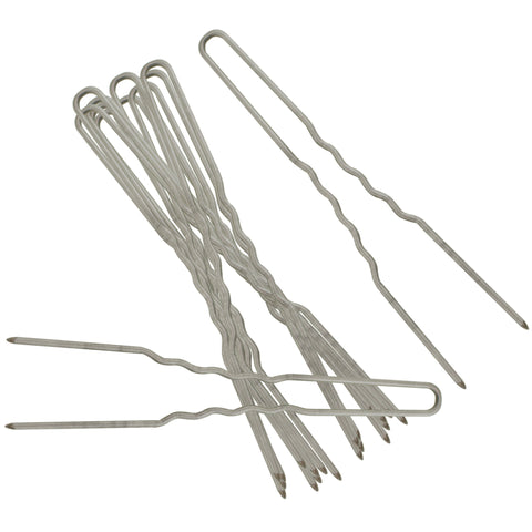 Fisher's Wire Products uncoated stainless steel 1-1/2" crinkled stainless steel hair pins, 12-count pack